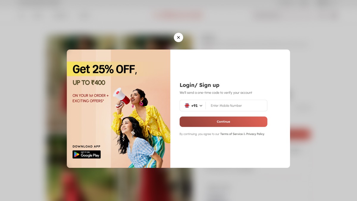 Fashion web platform — Login & Account