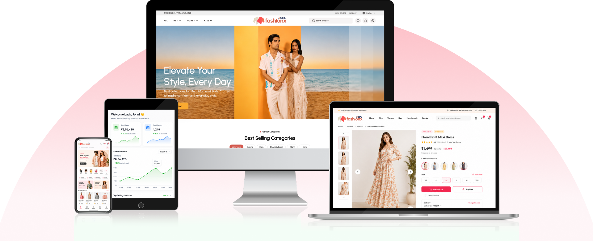 Fashion & Apparel Ecommerce Software Multi-Device Platform