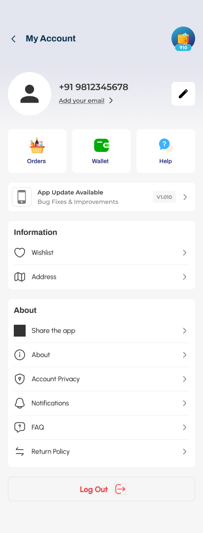 Pharmacy app screen
