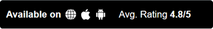 Available on Web, iOS, Android. Avg Rating 4.8/5