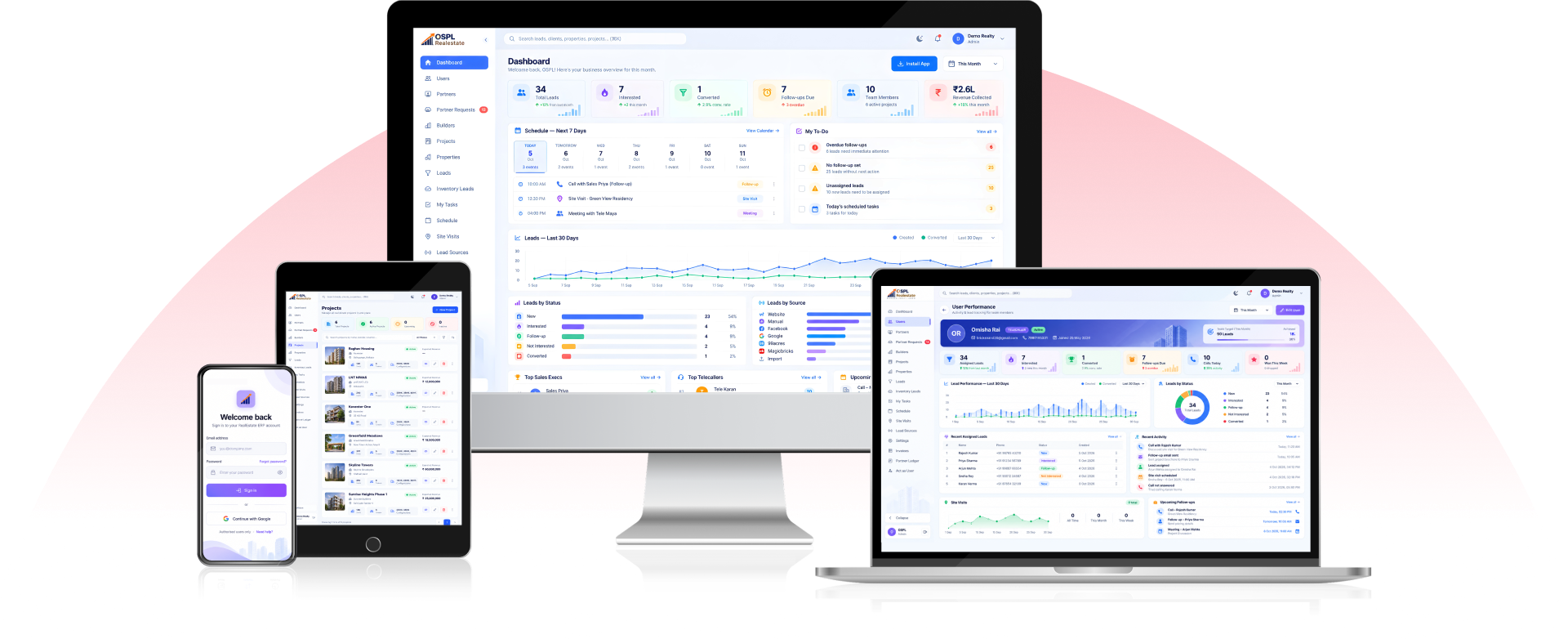 OSPL Real Estate CRM Dashboard