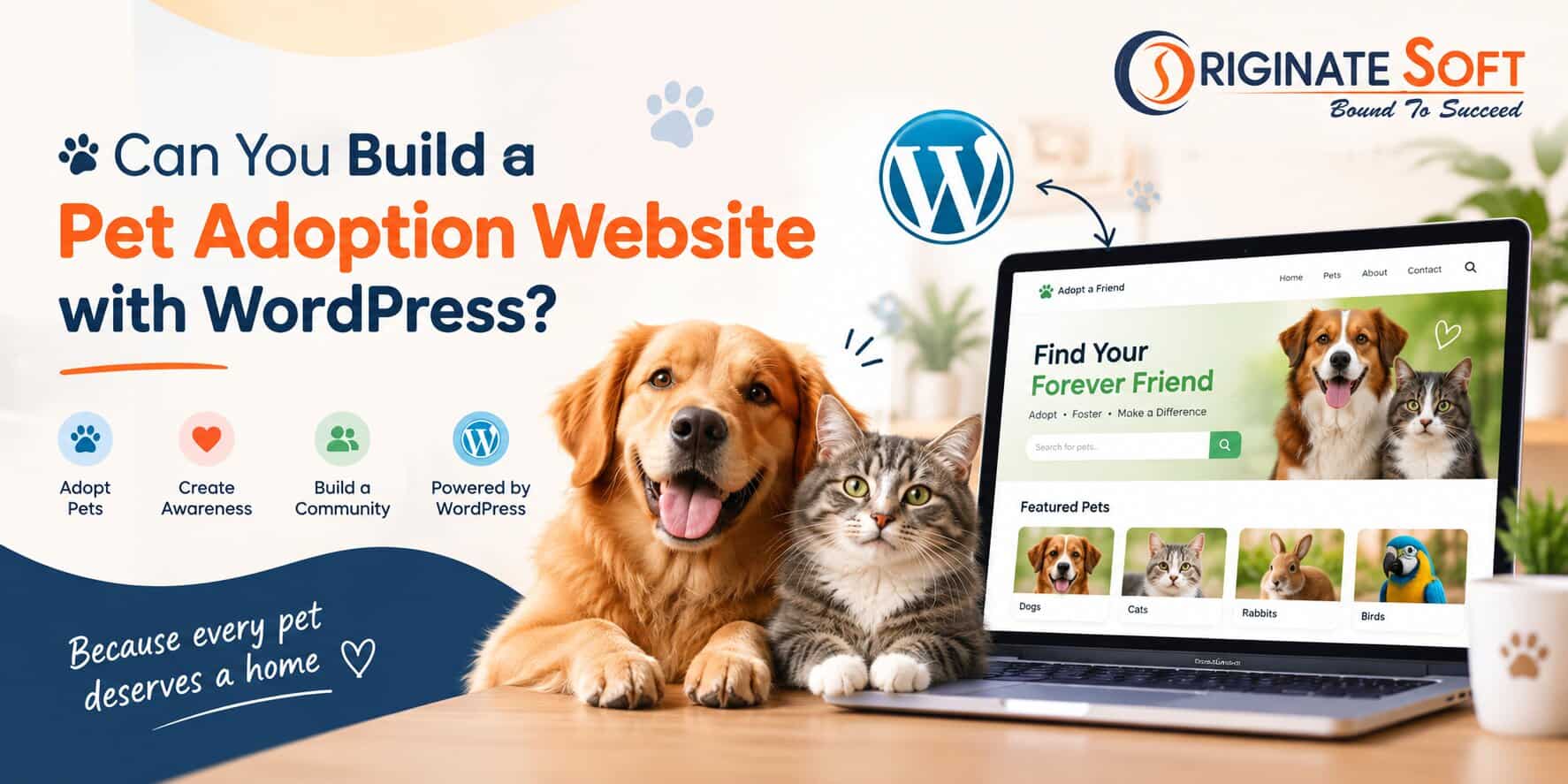 pet adoption website with wordpress
